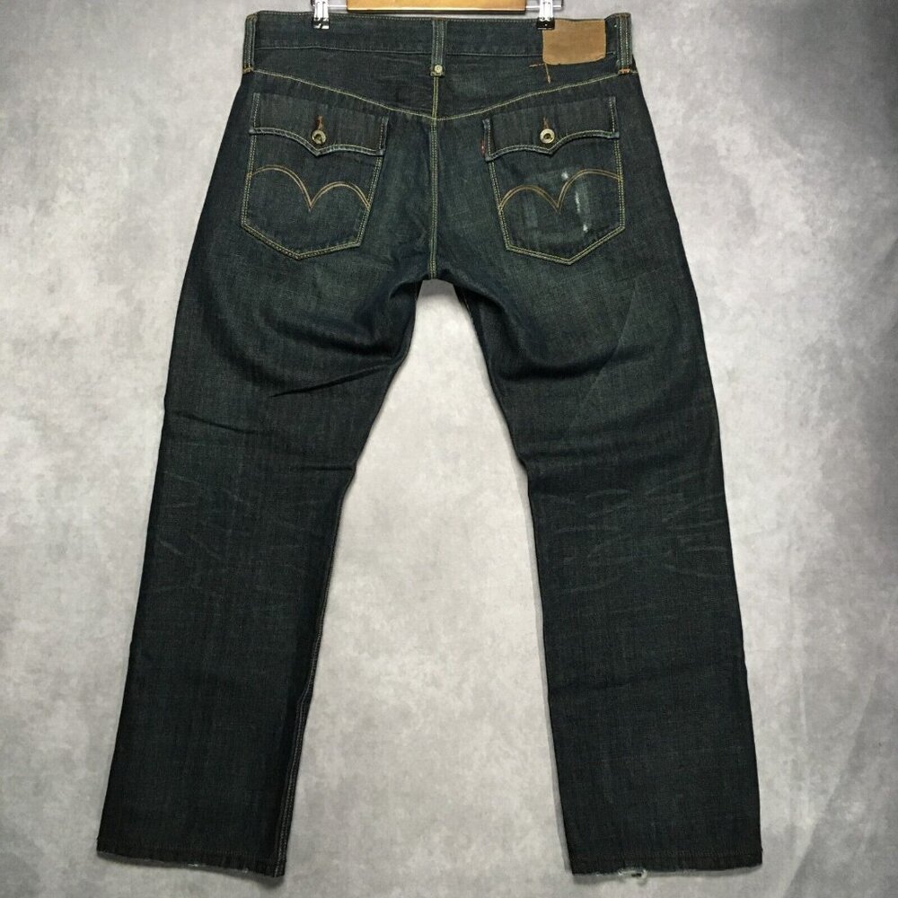 Levis Mens Slim Straight Fit Blue Jeans size 38x30 (38x32 actual) Dark
